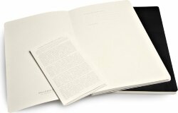Записная книжка Moleskine Volant (нелинованная, 2 шт.), Large (13х21 см), черный