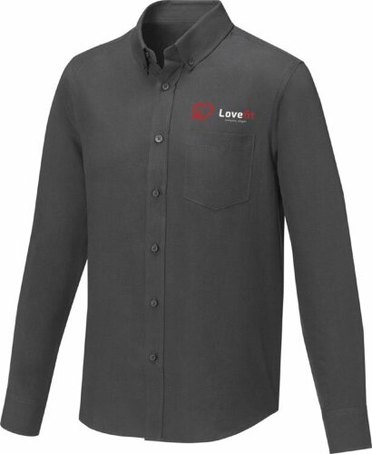 Мужская рубашка Elevate Pollux с длинными рукавами, storm grey, размер M (50)