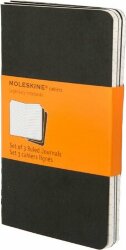 Записная книжка Moleskine Cahier (в линейку, 3 шт.), Pocket (9х14 см), черный