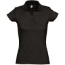 Рубашка поло женская Sol's Prescott Women 170, черная, размер XXL