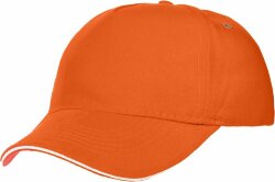 Бейсболка Molti Classic, оранжевая с белым кантом