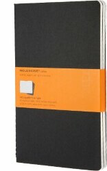Записная книжка Moleskine Cahier (в линейку, 3 шт.), Large (13х21 см), черный