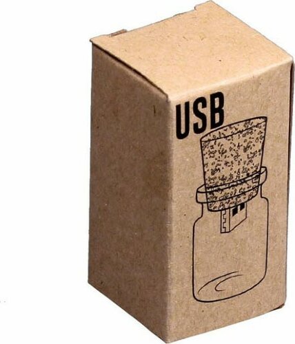 Флешнакопитель в виде пробки в бутылочке (Bottle.128.W, I= 128 Гб, Деревянный корпус, стеклянные вставки. Без перс.)