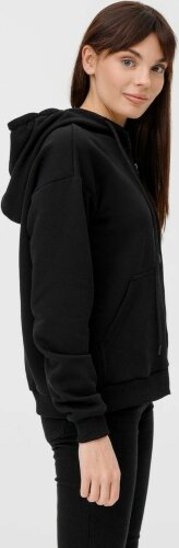 Толстовка унисекс оверсайз на молнии Zippy Terry, черная, XL/2XL