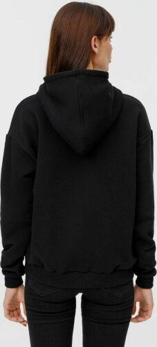 Толстовка унисекс оверсайз на молнии Zippy Terry, черная, XL/2XL