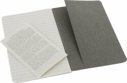 Записная книжка Moleskine Cahier (в линейку, 3 шт.), Pocket (9х14 см), серый