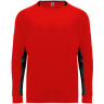  Футболка Roly Porto мужская с длинным рукавом, красный/черный, размер L (50)