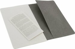 Записная книжка Moleskine Cahier (в линейку, 3 шт.), Large (13х21 см), серый