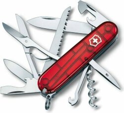 Офицерский нож Victorinox Huntsman 91, прозрачный красный