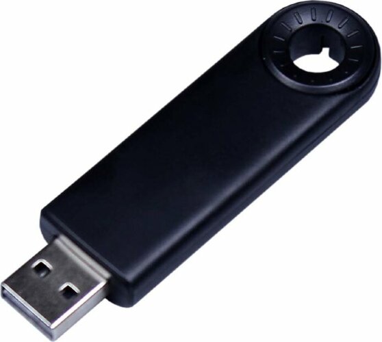 USB-флешка промо на 64 Гб прямоугольной формы, выдвижной механизм, черный