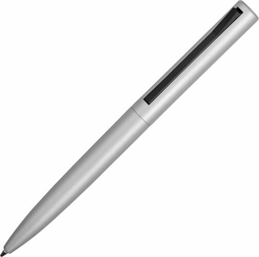 Ручка металлическая шариковая Bevel, серебристый/черный