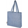 Эко-сумка Pheebs с клинчиком, изготовленая из переработанного хлопка, плотность 210 г/м2, синий