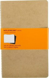 Записная книжка Moleskine Cahier (в линейку, 3 шт.), Large (13х21 см), бежевый
