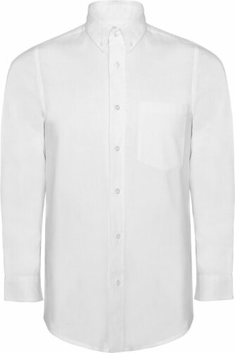 Рубашка мужская Roly Oxford, белый, размер XL