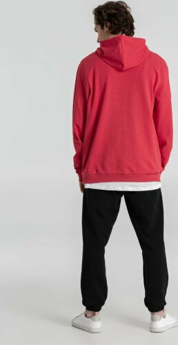 Толстовка с капюшоном унисекс Hoodie, красный меланж, L