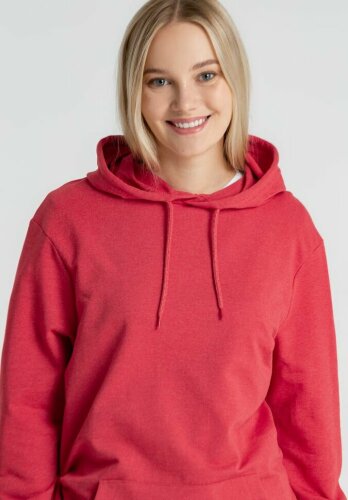 Толстовка с капюшоном унисекс Hoodie, красный меланж, L