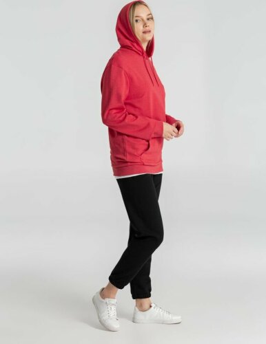 Толстовка с капюшоном унисекс Hoodie, красный меланж, L