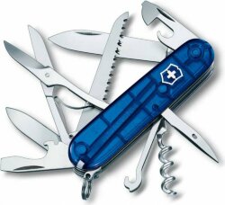 Офицерский нож Victorinox Huntsman 91, прозрачный синий