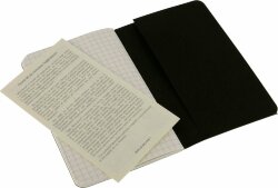 Записная книжка Moleskine Cahier (в клетку, 3 шт.), Pocket (9х14 см), черный
