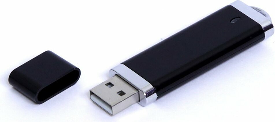 USB-флешка промо на 32 Гб прямоугольной классической формы, черный