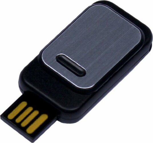 USB-флешка промо на 8 Гб прямоугольной формы, выдвижной механизм, черный