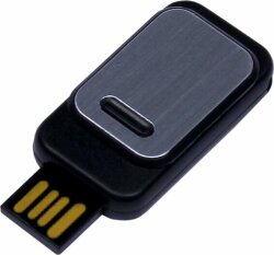 USB-флешка промо на 8 Гб прямоугольной формы, выдвижной механизм, черный