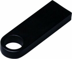 USB 2.0-флешка на 512 Мбайт с мини чипом и круглым отверстием, черный