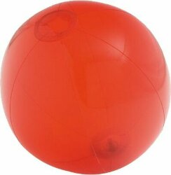 Надувной пляжный мяч Sun and Fun, полупрозрачный красный