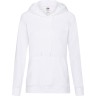 Толстовка женская без начеса LIGHTWEIGH HOODED SWEAT 240, белый, XS