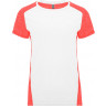 Спортивная футболка Roly Zolder женская, белый/меланжевый неоновый коралловый, размер XL (48-50)