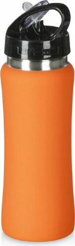 Бутылка для воды Bottle C1, сталь, soft touch, 600 мл, оранжевый
