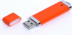 USB-флешка промо на 32 Гб прямоугольной классической формы, оранжевый