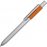  Ручка металлическая шариковая Bobble с силиконовой вставкой, серый/оранжевый