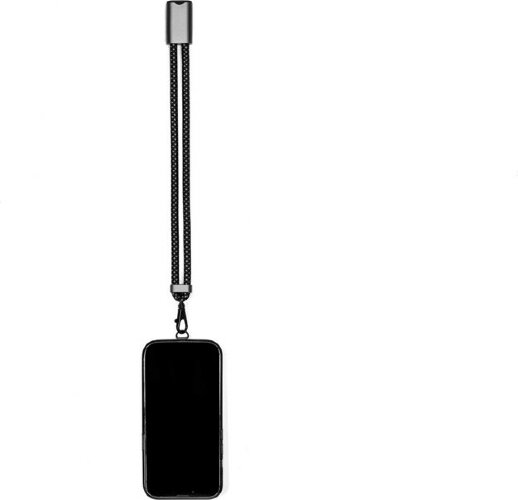 Ремешок-держатель для телефона с зарядным кабелем USB-C - USB-C Lany Wristband Charge Eco, серый