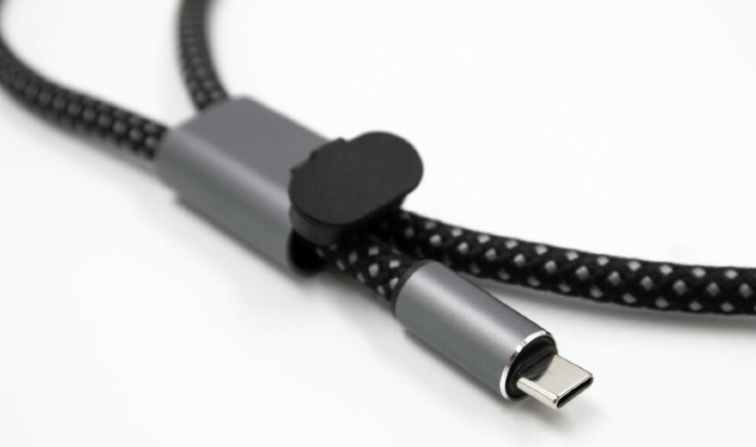 Ремешок-держатель для телефона с зарядным кабелем USB-C - USB-C Lany Wristband Charge Eco, серый