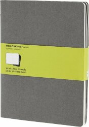 Записная книжка Moleskine Cahier (нелинованный, 3 шт.), ХLarge (19х25 см), серый