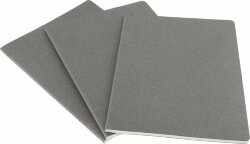 Записная книжка Moleskine Cahier (нелинованный, 3 шт.), ХLarge (19х25 см), серый