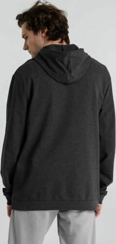 Толстовка с капюшоном унисекс Hoodie, серый меланж (антрацит), размер XS