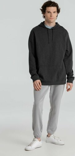 Толстовка с капюшоном унисекс Hoodie, серый меланж (антрацит), размер XS