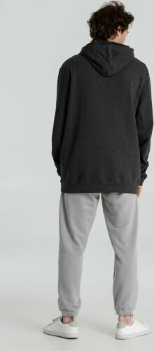 Толстовка с капюшоном унисекс Hoodie, серый меланж (антрацит), размер XS
