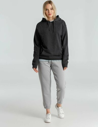 Толстовка с капюшоном унисекс Hoodie, серый меланж (антрацит), размер XS