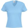 Футболка женская Fruit of the Loom LADY FIT V-NECK T 210, голубой, XS