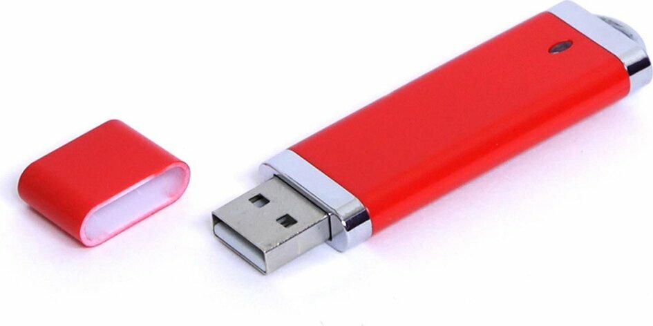 USB-флешка промо на 32 Гб прямоугольной классической формы, красный