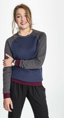 Толстовка унисекс Sandro, синяя с черным меланжем, XS