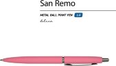 Ручка металлическая шариковая San Remo, софт-тач, 1.0 мм, коралловый