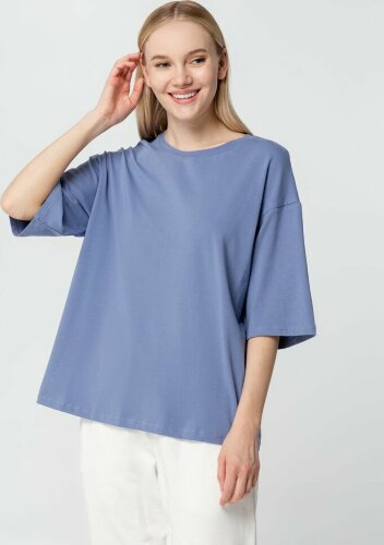 Футболка унисекс оверсайз Street Vibes, синяя (лавандовая), M/L