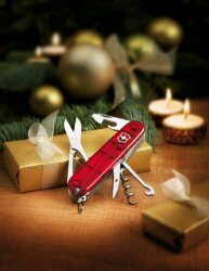 Офицерский нож Victorinox Climber 91, прозрачный красный
