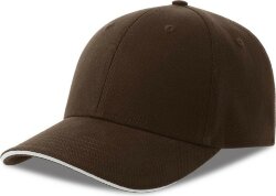 Бейсболка Atlantis LIBERTY SANDWICH-S 270, 6 клиньев, металлическая застежка, коричневый, белый, размер 58 - 58.5 см