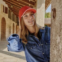 Бейсболка Atlantis LIBERTY SANDWICH-S 270, 6 клиньев, металлическая застежка, коричневый, белый, размер 58 - 58.5 см