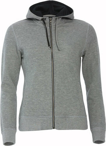 Толстовка женская CLASSIC HOODY FULL ZIP 300, серый меланж, XXL